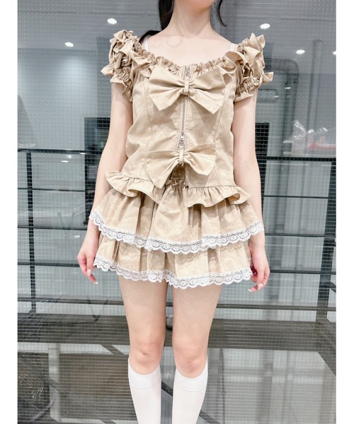 lilLilly オフショルフーディートップス lilLilly オフショルフーディートップス
