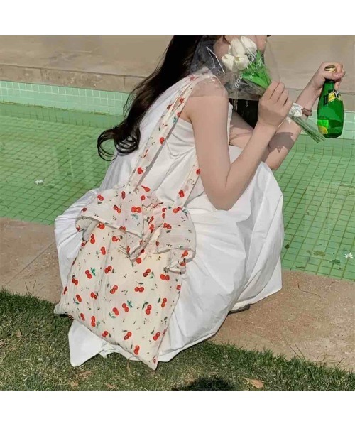 TONE トートバッグ 「88eighty-eight」さくらんぼ柄フリルシフォン