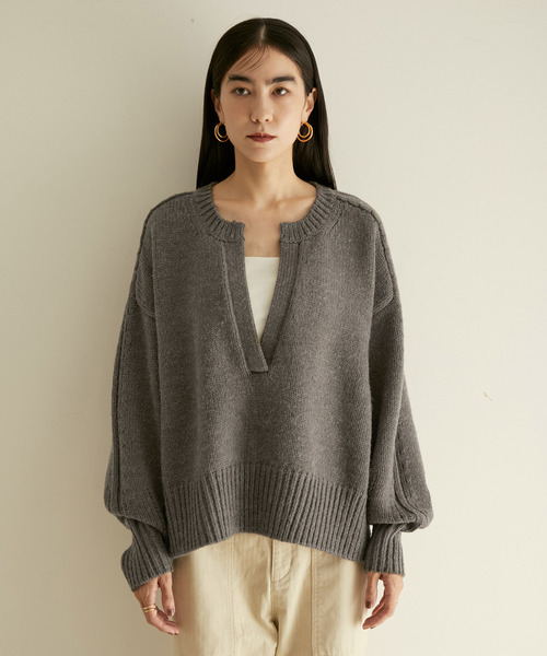 最終値下げ【新品未使用品】SALON adam et rope' ニット SALON adam et rope'（サロン アダム エ ロペ） 長袖ニット FREE