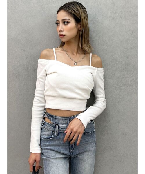 GYDA（ジェイダ） tシャツ カシュクールデザインオフショルトップス