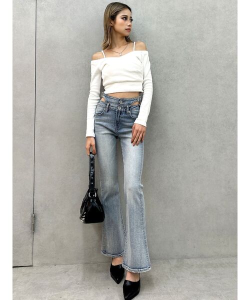 GYDA tシャツ カシュクールデザインオフショルトップス