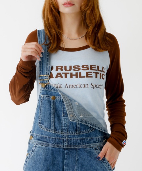 tシャツ 「RUSSELL ATHLETIC/ラッセル アスレチック」ラグランスリーブ/ロンT/Y2K/ロゴT「WEB限定」 レディース Russell Athletic tシャツ 「RUSSELL ATHLETIC/ラッセル