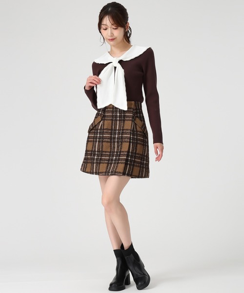 MISCH MASCH（ミッシュマッシュ） スカート 2025秋冬新作 ラメチェック