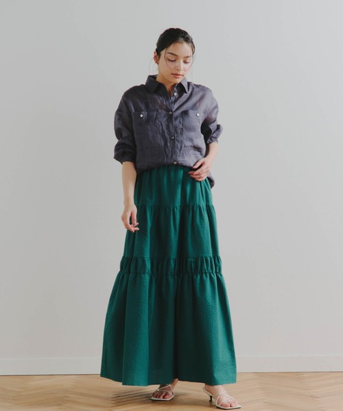 「Droite lautreamont」 長袖シャツ M チャコールグレー レディース_画像5