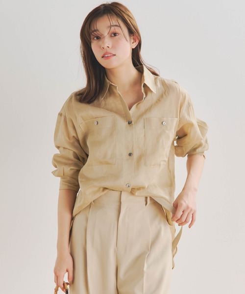 「Droite lautreamont」 長袖シャツ M チャコールグレー レディース_画像9