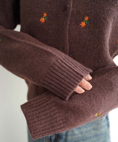 Rashik カーディガン フラワー刺繍カーディガン レディース : ZOZOTOWN
