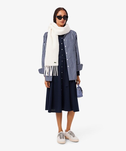 LACOSTE（ラコステ） シャツワンピース 鹿の子地ポロカラーシャツ