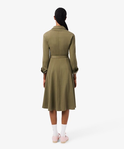 LACOSTE（ラコステ） シャツワンピース 鹿の子地ポロカラーシャツ