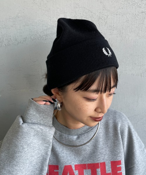 新品未使用タグ付フレッドペリーニット帽 FRED PERRY（フレッドペリー） ニット帽 ニットキャップ ワンポイント
