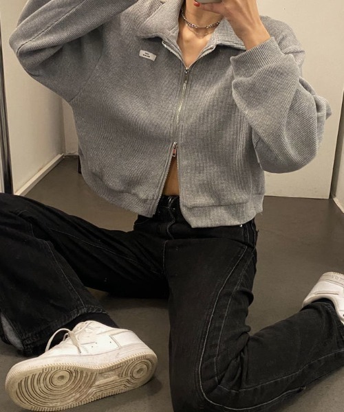 「NANEA」 ジップアップブルゾン X-LARGE ホワイト レディース_画像5