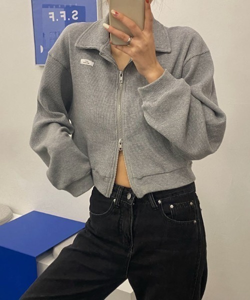 「NANEA」 ジップアップブルゾン X-LARGE ホワイト レディース_画像7