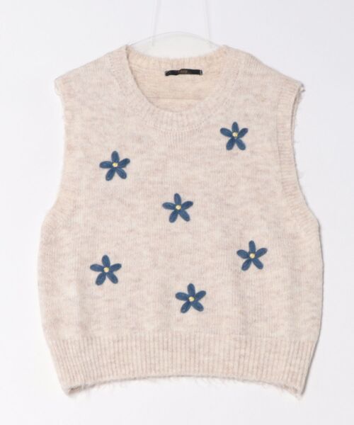 ベスト ジレ フラワー刺繍 ニットベスト レディース : ZOZOTOWN Yahoo