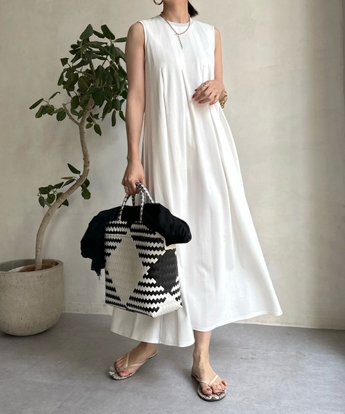 DouDou（ドゥドゥ） ノースリーブワンピース FREE オフホワイト