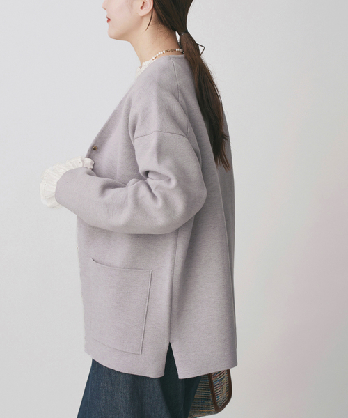 IENA（イエナ） カーディガン ドットボタンVネックカーディガン