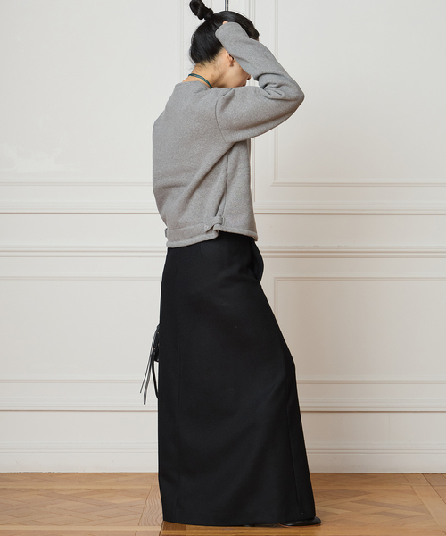 新品　IENA Iラインスカート IENA LA BOUCLE（イエナラブークル） スカート ウールサキソニーI