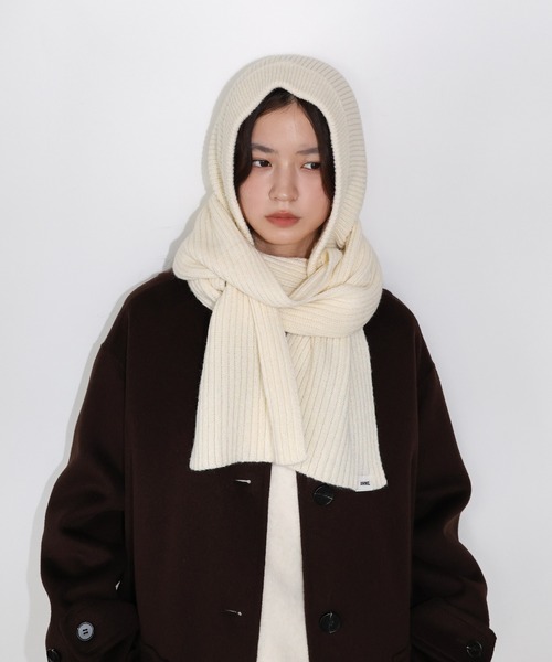 ANME マフラー ストール ニットバラクラバフードマフラー レディース