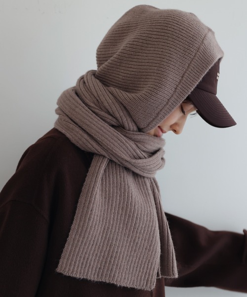 ANME マフラー ストール 「新色追加」ニットバラクラバフードマフラー