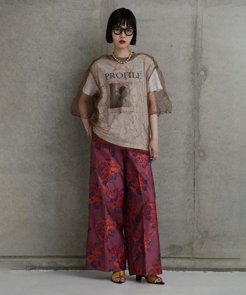 「CHIGNON」 半袖カットソー ONE SIZE ブラウン レディース_画像3