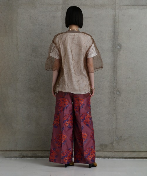「CHIGNON」 半袖カットソー ONE SIZE ブラウン レディース_画像5