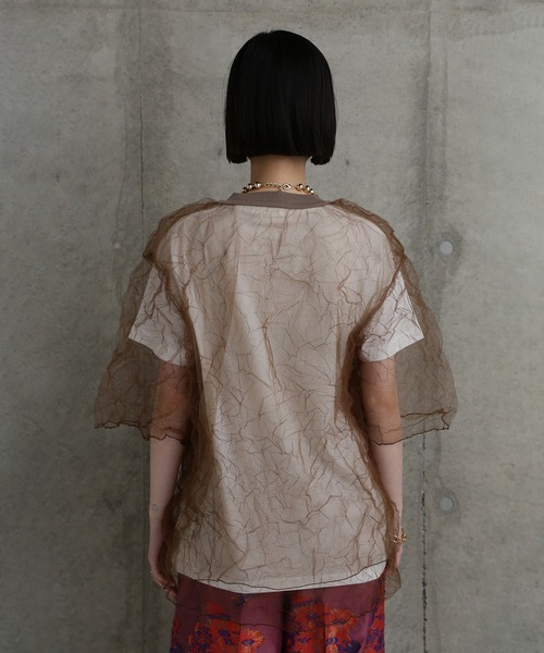 「CHIGNON」 半袖カットソー ONE SIZE ブラウン レディース_画像8