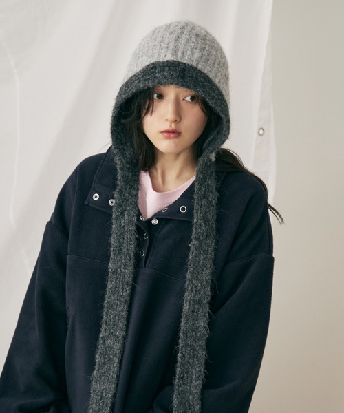 MERLOT（メルロー） ニット帽 ニットキャップ バイカラーバラクラバ