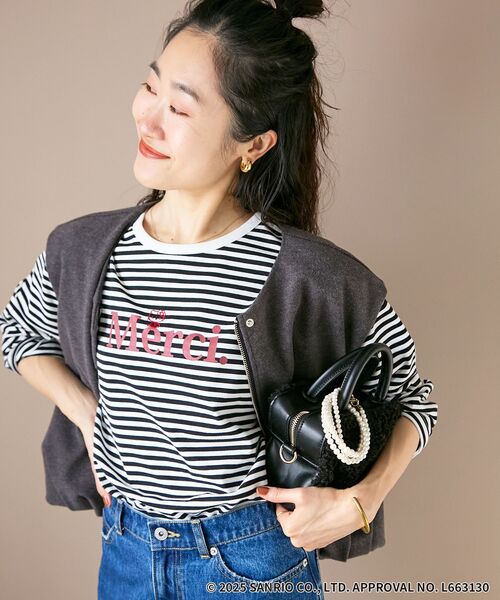 le.coeur blanc（ルクールブラン） tシャツ 「HELLO KITTY」Merci刺繍