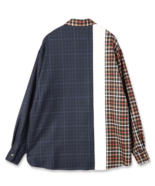 シャツ CULLNI for DAKS LONDON Asymmetrical Switching Chin Tab Shirt メンズ レディースの画像
