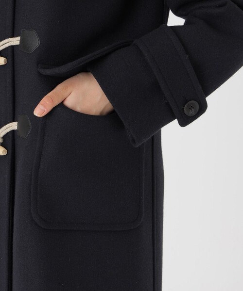 【美品✨】ブルーレーベルクレストブリッジ　ダッフルコート　ウール　牛革　フード ツイルメルトンダッフルコート｜ブルーレーベルブラックレーベル