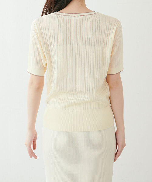 「natural couture」 半袖ニット FREE アイボリー レディース_画像8