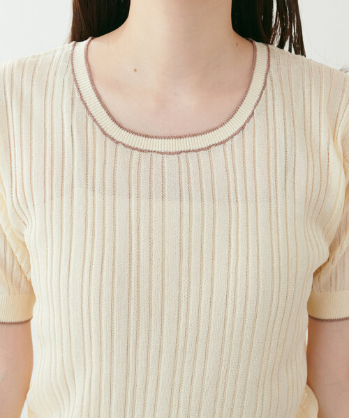 「natural couture」 半袖ニット FREE アイボリー レディース_画像9