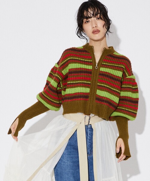 「Firsthand」 ニットカーディガン FREE ネイビー レディース_画像5