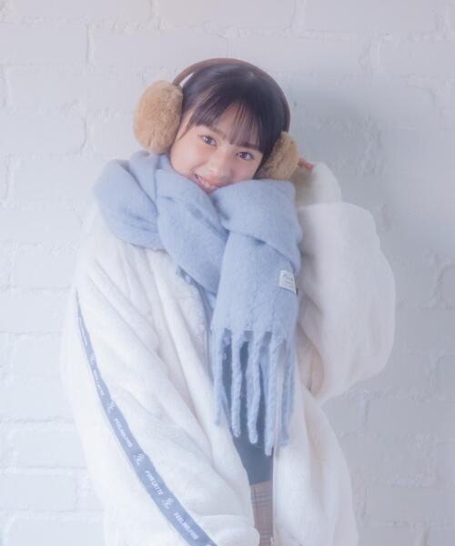 PINK-latte（ピンクラテ） マフラー ボリュームフリンジストール