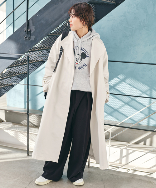 Spick ＆ span ノーカラー ウール リバーコート ベージュ38サイズ Spick＆Span（スピック アンド スパン） 「Spick & Span」 ノーカラー