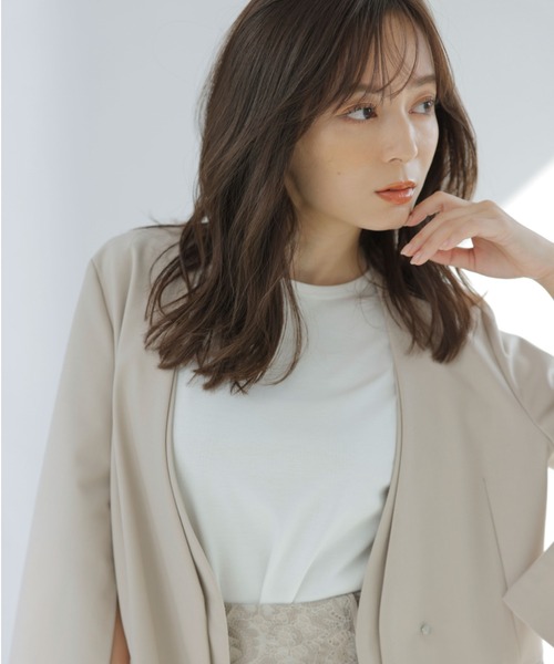 anuans（アニュアンス） ノーカラージャケット FREE グレー レディース