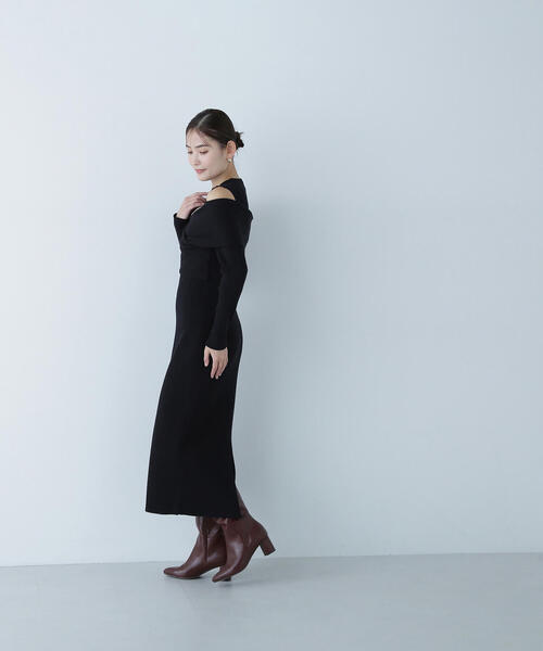 「NATURAL BEAUTY BASIC」 ニットワンピース MEDIUM ブルー レディース_画像3