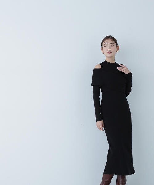 「NATURAL BEAUTY BASIC」 ニットワンピース MEDIUM ブルー レディース_画像4