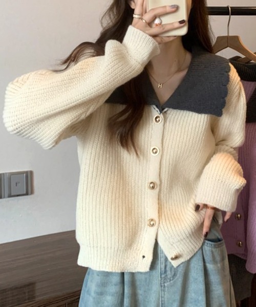 「Amulet」 ニットカーディガン FREE ホワイト レディース_画像2