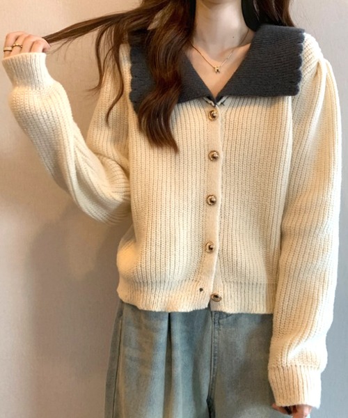 「Amulet」 ニットカーディガン FREE ホワイト レディース_画像6