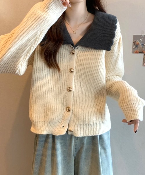 「Amulet」 ニットカーディガン FREE ホワイト レディース_画像7