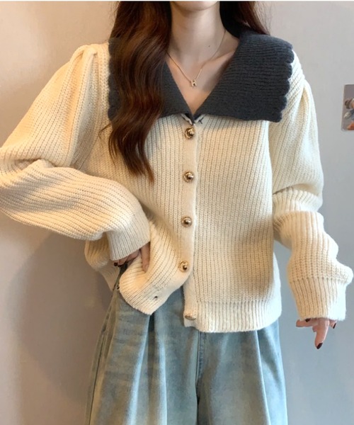 「Amulet」 ニットカーディガン FREE ホワイト レディース_画像9