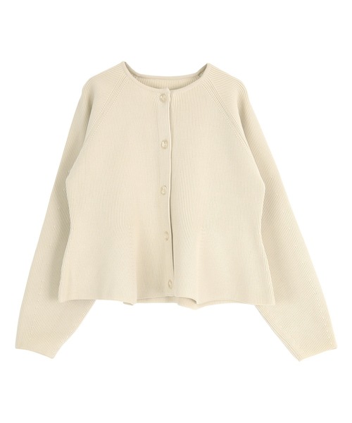 「titivate」 ニットカーディガン M グレイッシュベージュ レディース_画像2