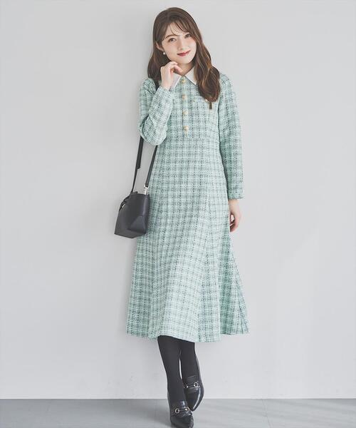 ルネ♡ウールツイードワンピース ルネ♡ツイードコート ワンピース