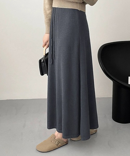DAY CLOSET スカート 「ロング丈/ゴム入り/調節紐付き」大人っぽ A