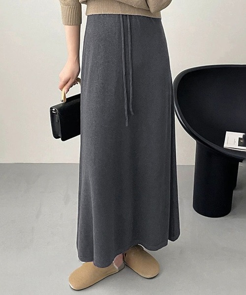 DAY CLOSET スカート 「ロング丈/ゴム入り/調節紐付き」大人っぽ A