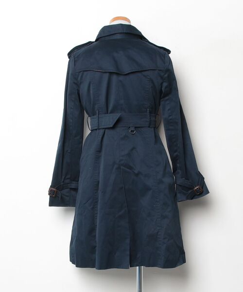 「un dix cors」 トレンチコート 38 ネイビー レディース_画像2