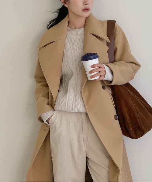 チェスターコート ロングコート値下げしました コート メンズ チェスターコート メルトン ロングコート 膝下丈 ベルト