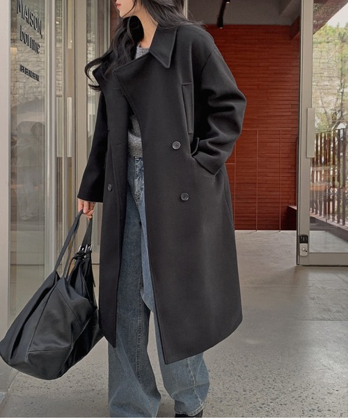 チェスターコート ロングコート TREOVER コート チェスターコート 洗練シルエットで魅せるロング