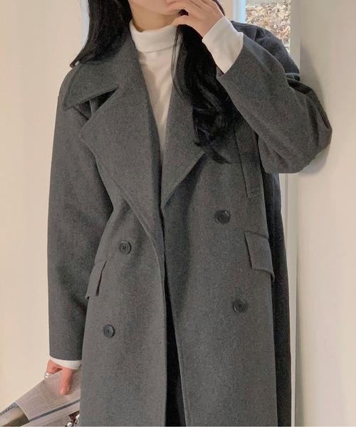 のぞみです　ベージュ カシミア　スタンドカラー チェスターコート 23区（ニジュウサンク） コート アウター ウールカシミヤビーバー