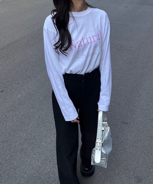 レディース トップス ガーリー ピンク 長袖ティシャツ ロンティ ロングTシャツ 楽天市場】ロンt レディース（カラーピンク）の通販