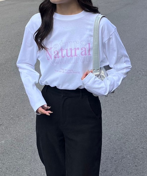 tシャツ ピンクデザインロンT／長袖Tシャツ レディース : ZOZOTOWN